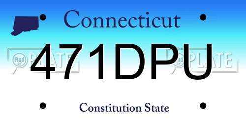 471DPU Connecticut License Plate