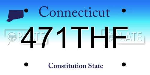 471THF Connecticut License Plate