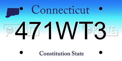 471WT3 Connecticut License Plate