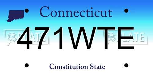 471WTE Connecticut License Plate