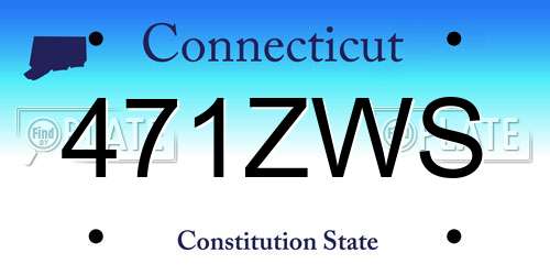 471ZWS Connecticut License Plate