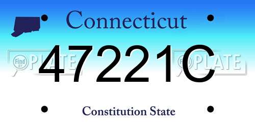 47221C Connecticut License Plate
