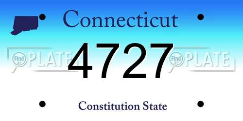 4727 Connecticut License Plate