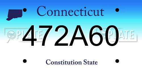 472A60 Connecticut License Plate