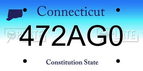 472AG0 Connecticut License Plate