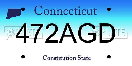 472AGD Connecticut License Plate