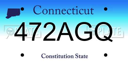 472AGQ Connecticut License Plate