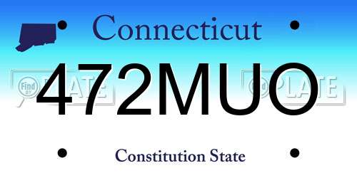 472MUO Connecticut License Plate