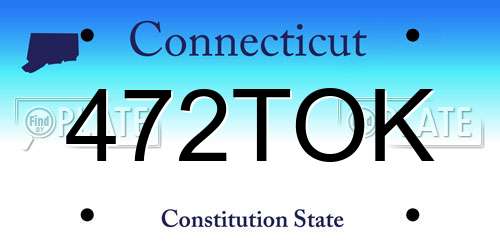472TOK Connecticut License Plate