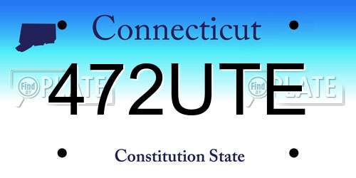 472UTE Connecticut License Plate