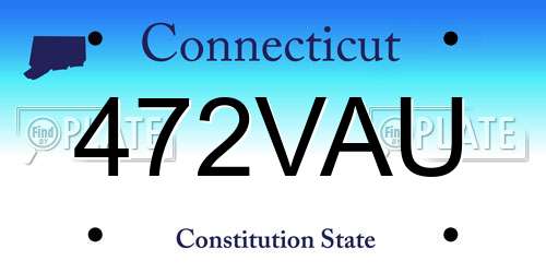 472VAU Connecticut License Plate