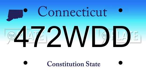 472WDD Connecticut License Plate