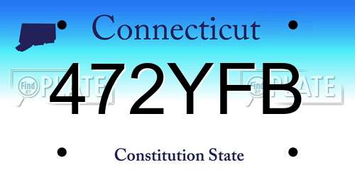 472YFB Connecticut License Plate