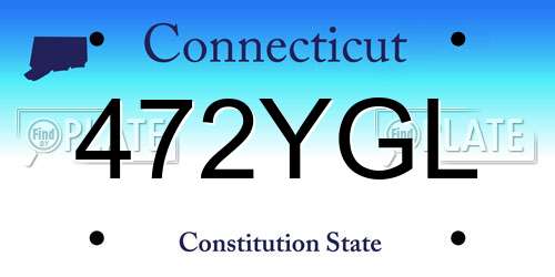 472YGL Connecticut License Plate