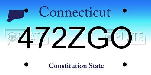 472ZGO Connecticut License Plate