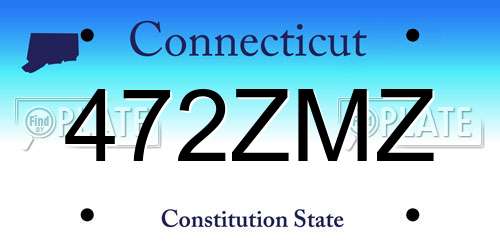 472ZMZ Connecticut License Plate