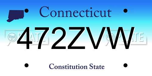 472ZVW Connecticut License Plate