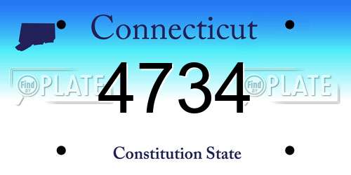 4734 Connecticut License Plate