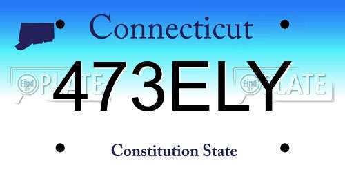 473ELY Connecticut License Plate