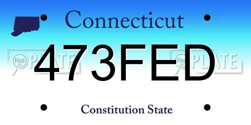 473FED Connecticut License Plate