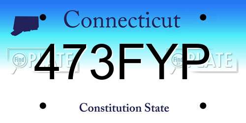 473FYP Connecticut License Plate