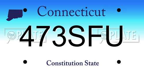 473SFU Connecticut License Plate