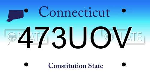 473UOV Connecticut License Plate