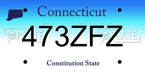 473ZFZ Connecticut License Plate