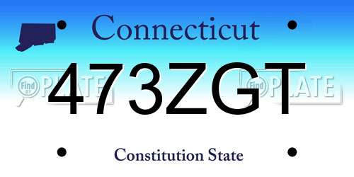 473ZGT Connecticut License Plate