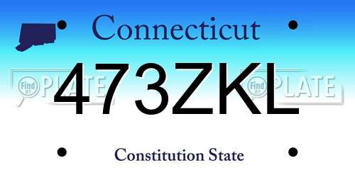473ZKL Connecticut License Plate