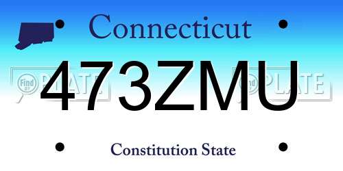 473ZMU Connecticut License Plate