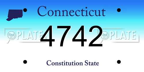 4742 Connecticut License Plate