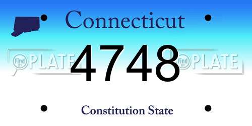 4748 Connecticut License Plate