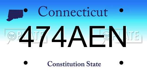 474AEN Connecticut License Plate