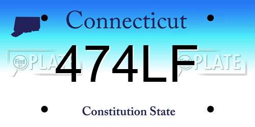 474LF Connecticut License Plate