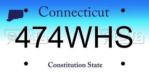 474WHS Connecticut License Plate
