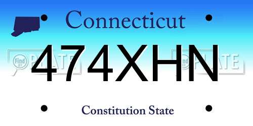 474XHN Connecticut License Plate