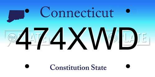 474XWD Connecticut License Plate