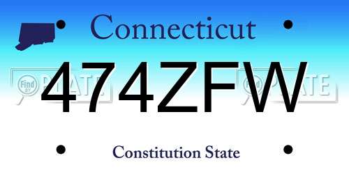 474ZFW Connecticut License Plate
