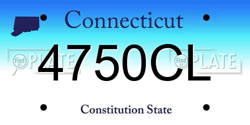 4750CL Connecticut License Plate