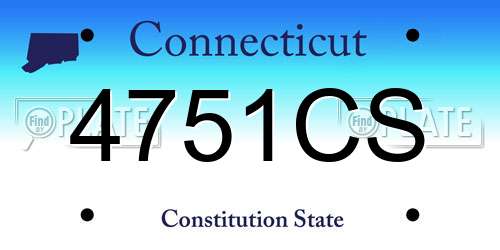 4751CS Connecticut License Plate