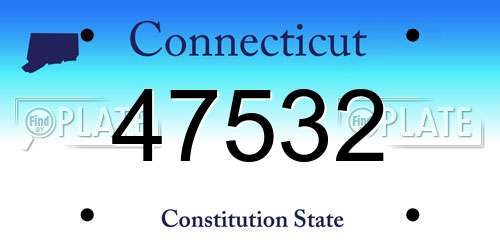 47532 Connecticut License Plate