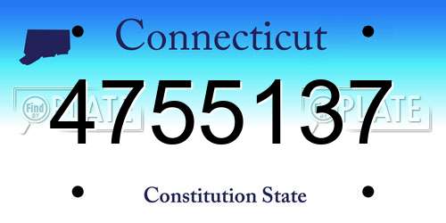 4755137 Connecticut License Plate