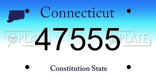 47555 Connecticut License Plate