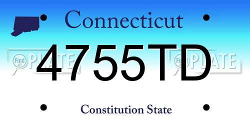 4755TD Connecticut License Plate