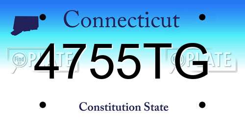 4755TG Connecticut License Plate
