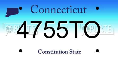 4755TO Connecticut License Plate