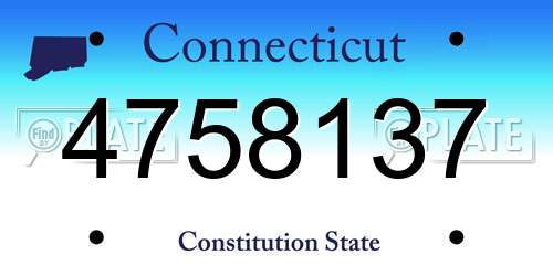 4758137 Connecticut License Plate