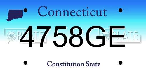 4758GE Connecticut License Plate