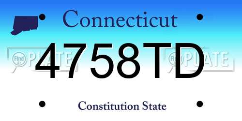 4758TD Connecticut License Plate